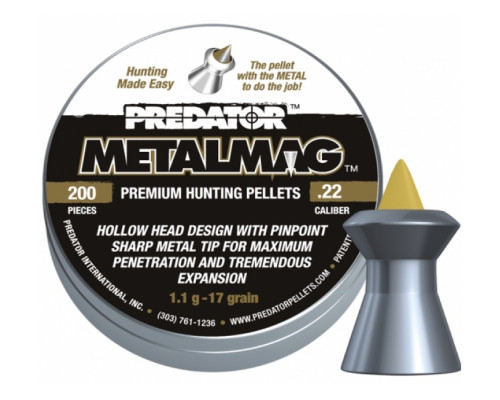 Пули JSB Predator Metalmag 5,5 мм, 1,1 грамма, 200 штук